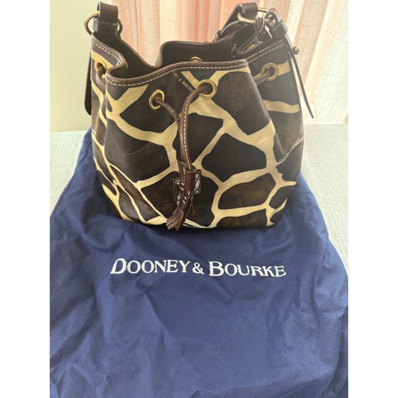 Dooney & Bourke Girraffe Print Drawstring Shoulder Bag With Dust Bag